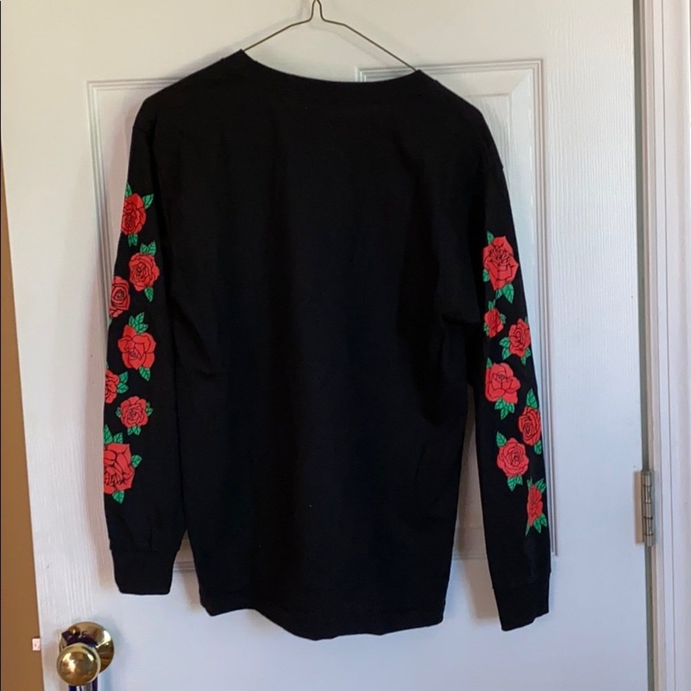 Black long sleeve with rose design